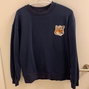 Maison Kitsune crew neck - fleece inside